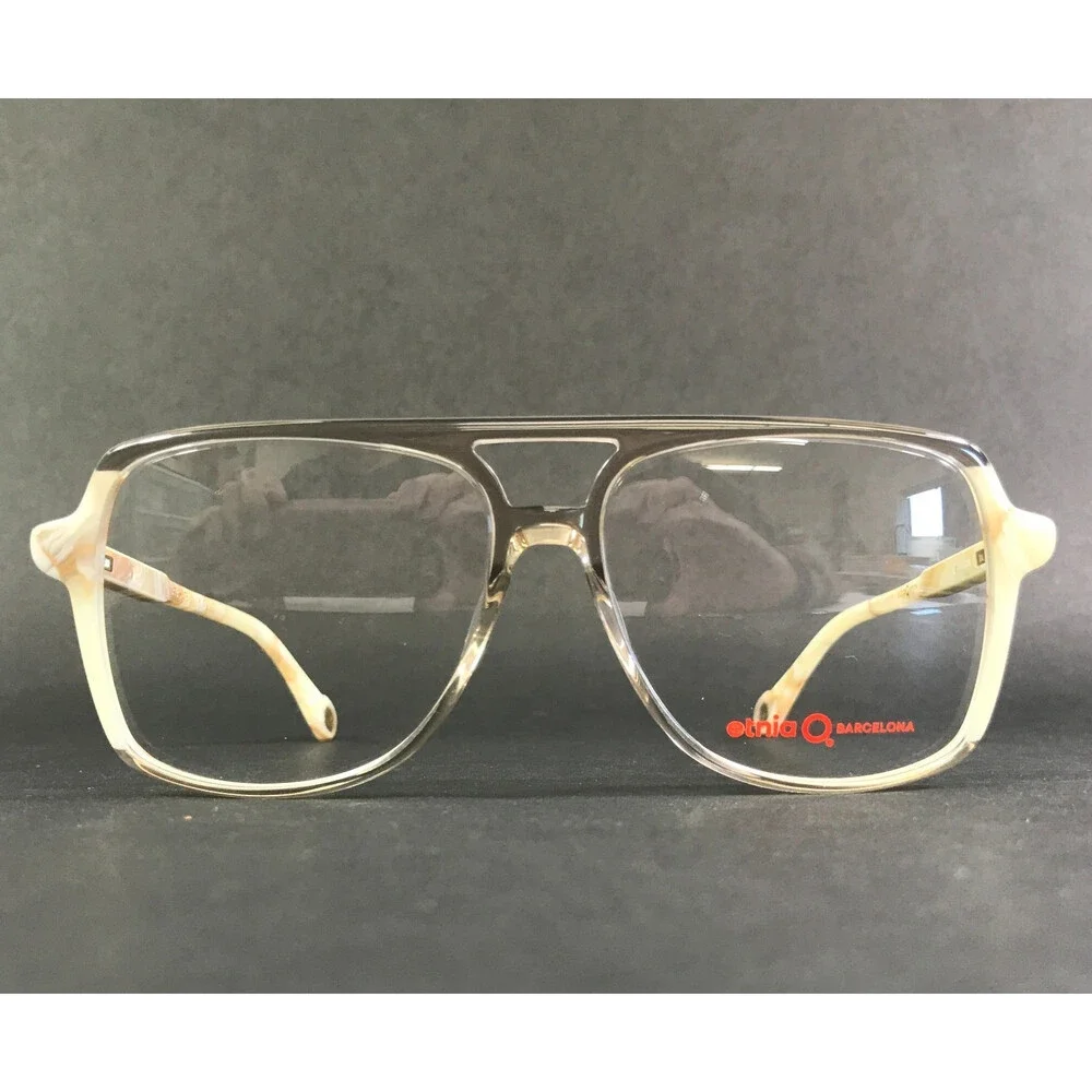 Etnia Barcelona Eyeglasses Frames ATLAS BE Clear Beige Marble Aviator 57-14-138